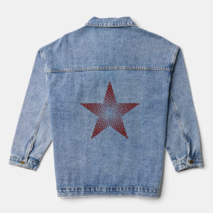 big star on blue T shirt Denim Jacket