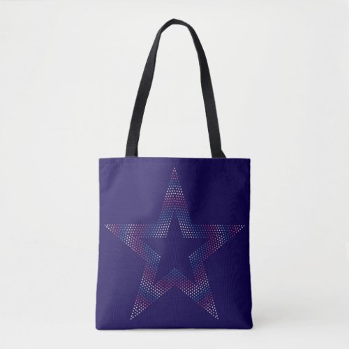 big star on blue Tote bag