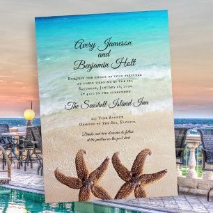 Big Starfish Marriage By The Sea Invitation