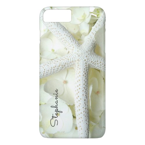 Big Starfish White Floral Name Template Phone Case
