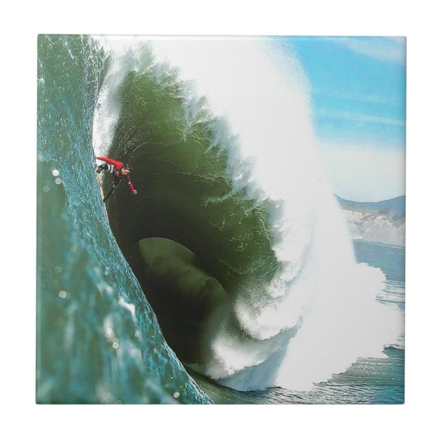 Big Steep Surfing Wave Tile (Front)