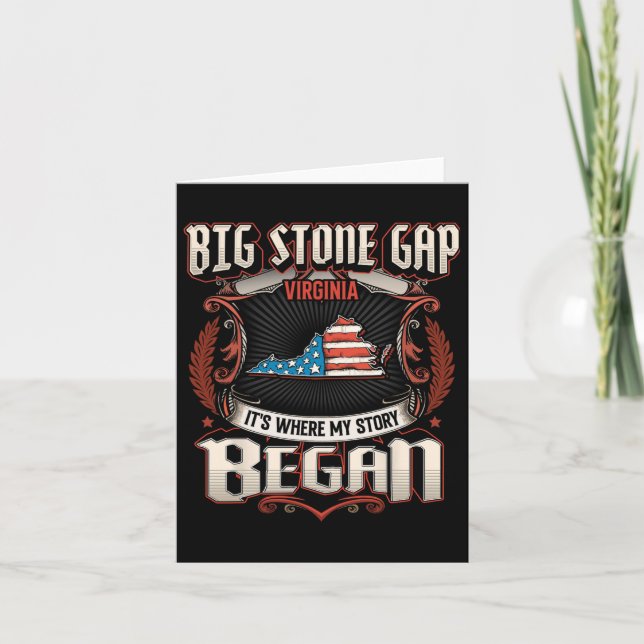 Big Stone Gap Virginia Usa Flag 4th Of July  Card (Front)
