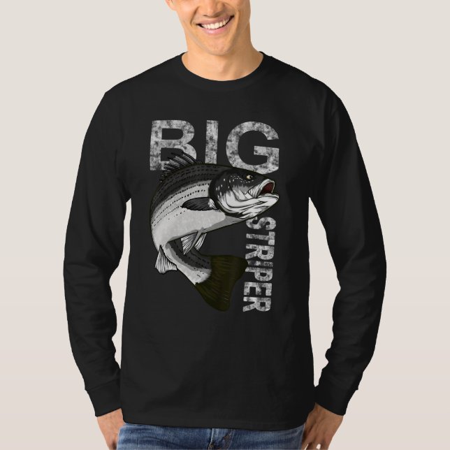 Big Striper Apparel Cape Cod Fishing Striped Bass  T-Shirt (Front)