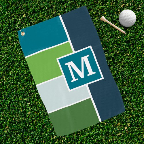 Big Stripes in blue and green with Monogram Golf Towel