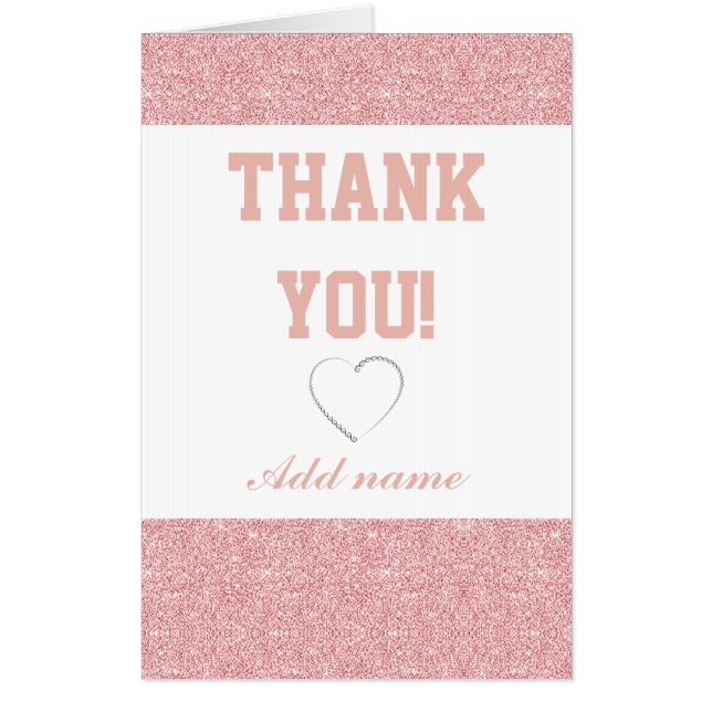 Big stylish personalised thank you card (Front)