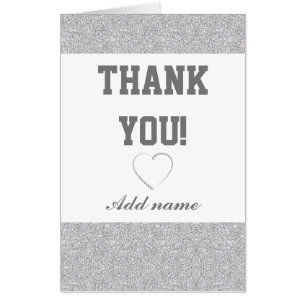 Big stylish personalised thank you card