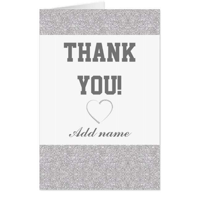 Big stylish personalised thank you card (Front)
