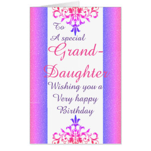 Big stylish special granddaughter birthday card