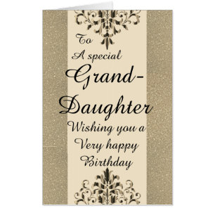 Big stylish special granddaughter birthday card