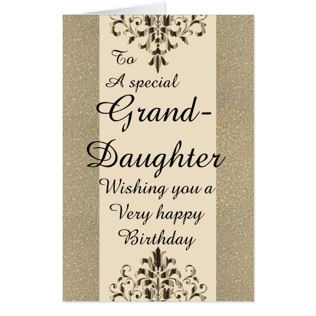 Big stylish special granddaughter birthday card (Front)