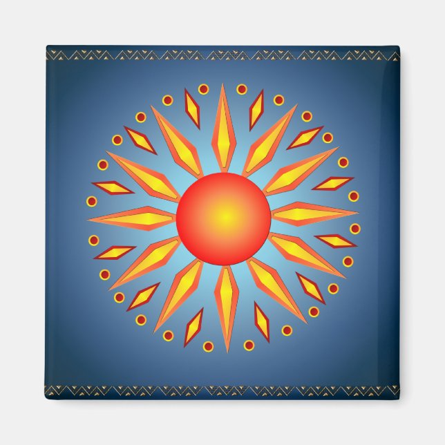 Big Summer Solstice Sun Magnet (Front)