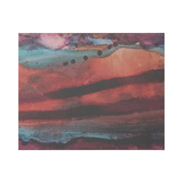 Big Sun, Dark Clouds Watercolor  Gallery Wrap (Front)