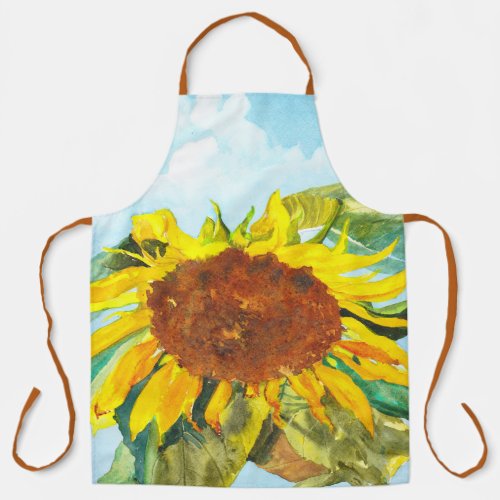 Big Sunflower Apron Original Painting Watercolor