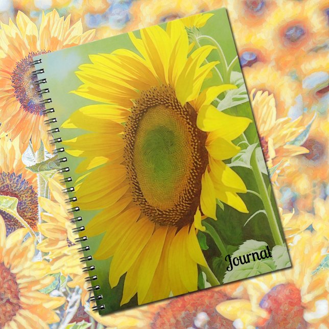 Big Sunflower Art Garden Journal Notebook (A Sunflower Journal Spiral Notebook)