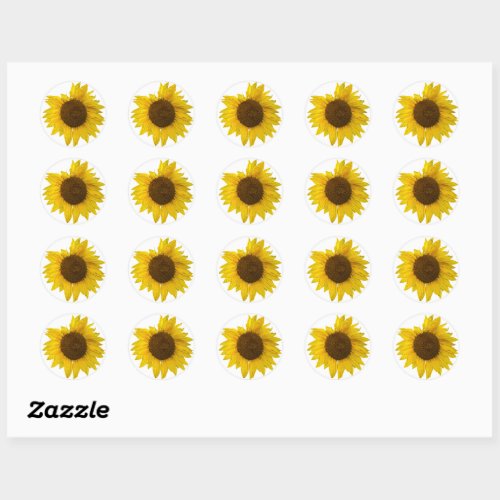 Big Sunflower Classic Round Sticker
