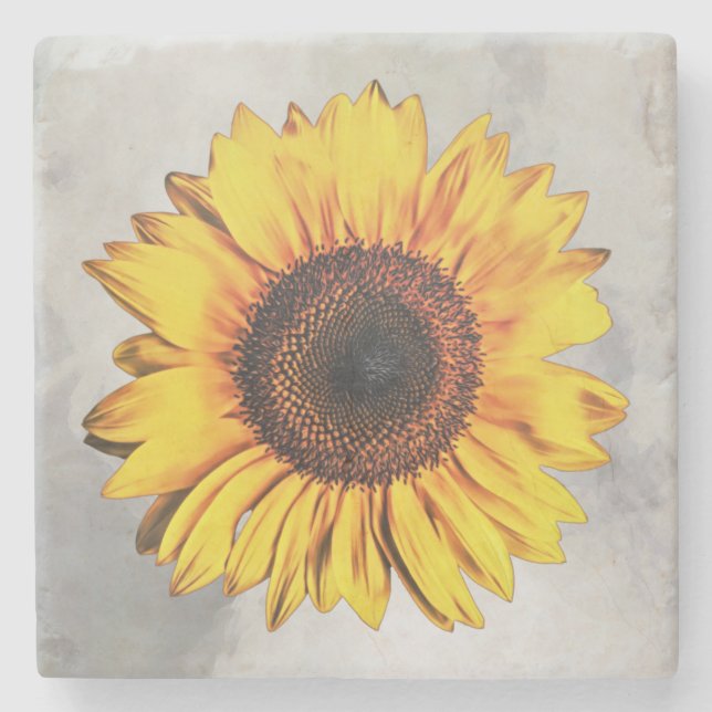 Big Sunflower Flower Art Coaster (Front)