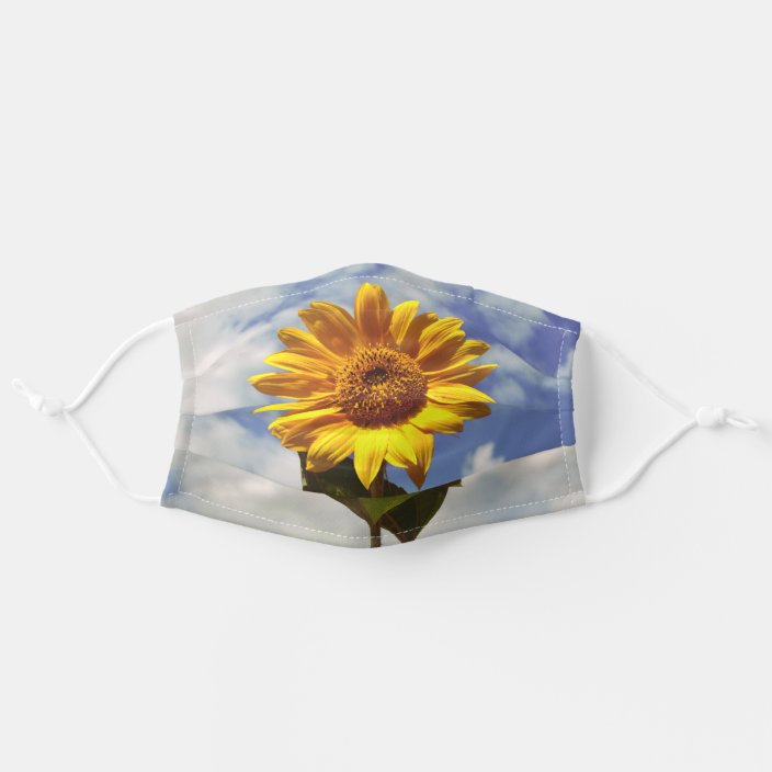 Big Sunflower Green And Yellow Flower Floral Photo Cloth Face Mask Zazzle Com