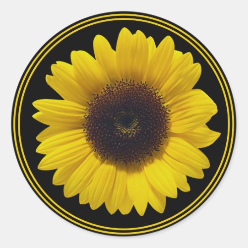 Big Sunflower Round Stickers