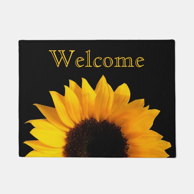 Big Sunflower Welcome Door Mat (Front)