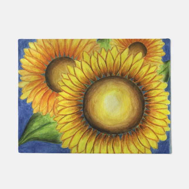 Big Sunflowers Doormat (Front)