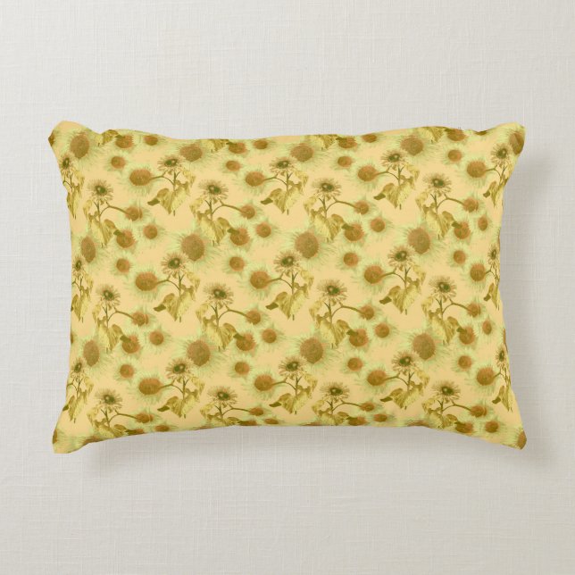 Big sunflowers pattern   accent pillow (Front)