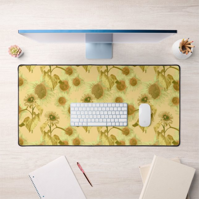 Big Sunflowers Yellow Pattern Desk Mat (Office 1)