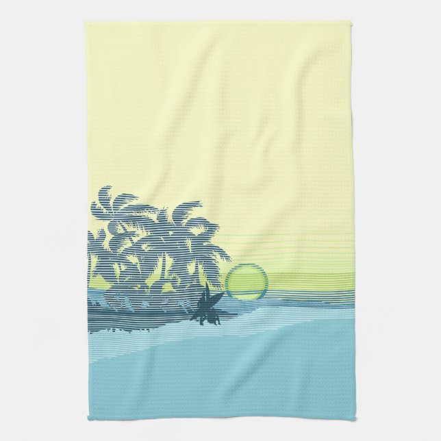Big Sunset Hawaiian Kitchen Towel (Vertical)