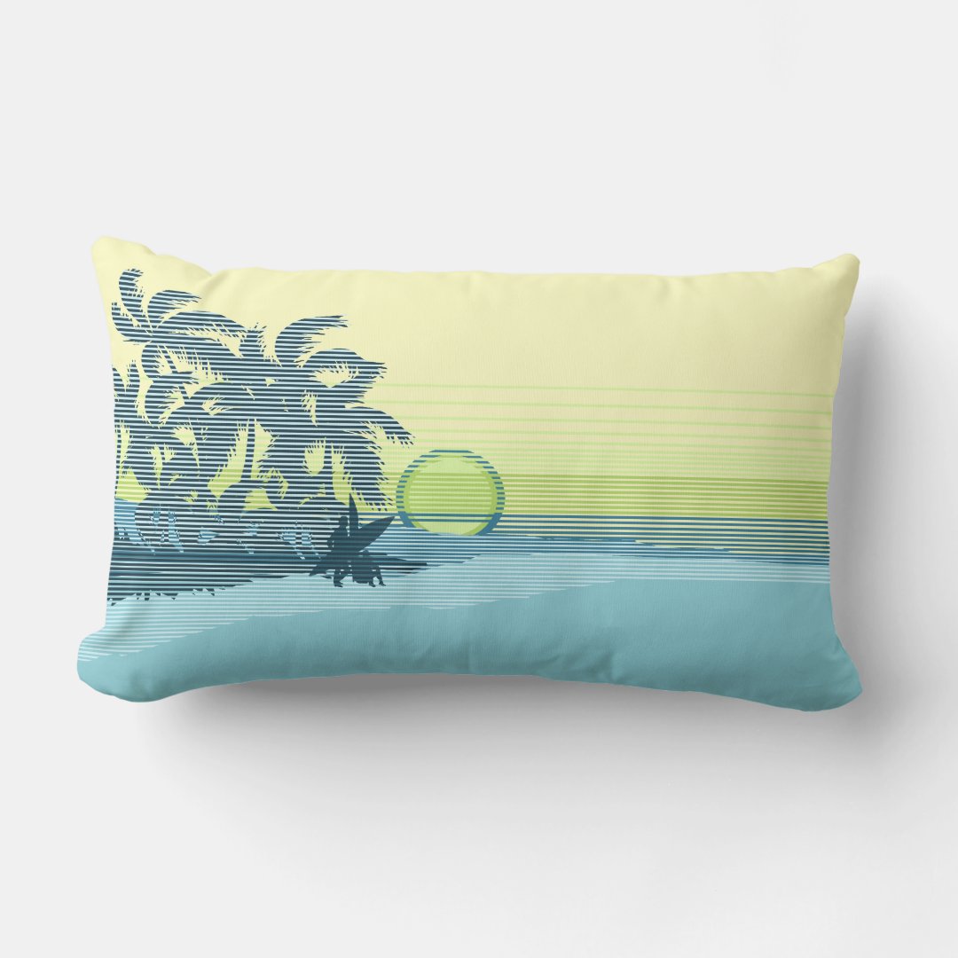 Big Sunset Hawaiian Reversible Lumbar Pillows | Zazzle