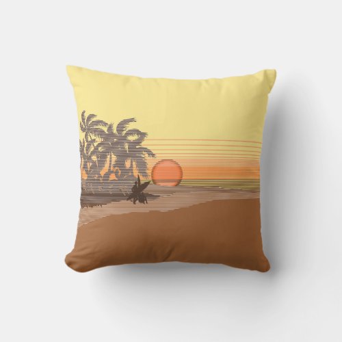 Big Sunset Hawaiian Reversible Square Pillows