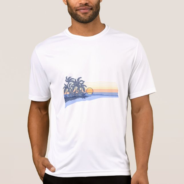 Big Sunset Hawaiian Surfer Rash Guard T-Shirt (Front)