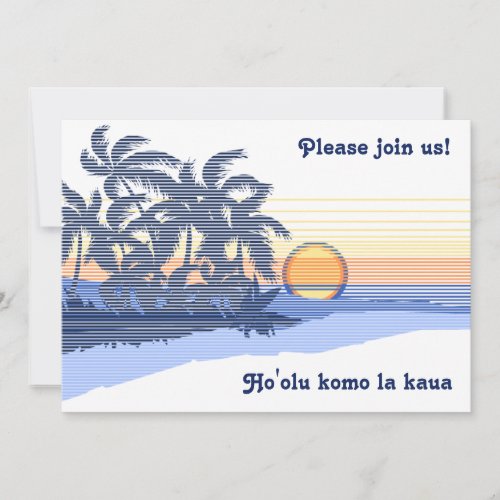 Big Sunset Luau Invitations