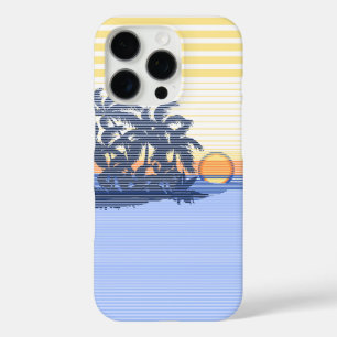 Big Sunset Stripe Hawaiian Blue iPhone 16 Pro Case