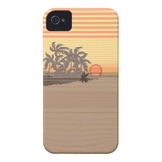 Big Sunset Stripe Hawaiian iPhone 4 Cases (Back)