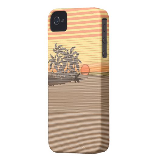 Big Sunset Stripe Hawaiian iPhone 4 Cases (Back Left)