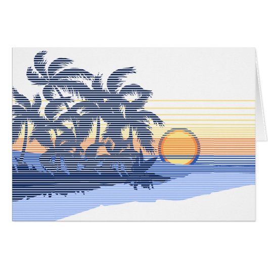 Big Sunset Stripe Hawaiian Surfers Cards (Front Horizontal)