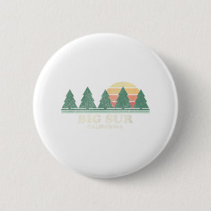Big Sur Ca Vintage Throwback Tee Retro 70s Design  Button