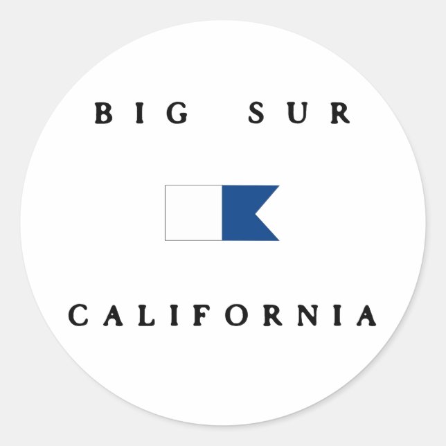 Big Sur California Alpha Dive Flag Classic Round Sticker (Front)