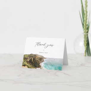 BIG SUR California Beach Coastline Skyline Letterpress Thank You Card