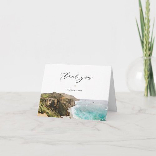 BIG SUR California Beach Coastline Skyline Thank You Card