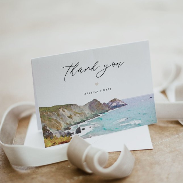 BIG SUR California Beach Coastline Skyline Thank You Card (Creator Uploaded)