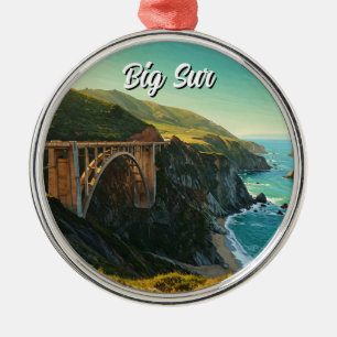 Big Sur California Bixby Bridge Travel Metal Ornament