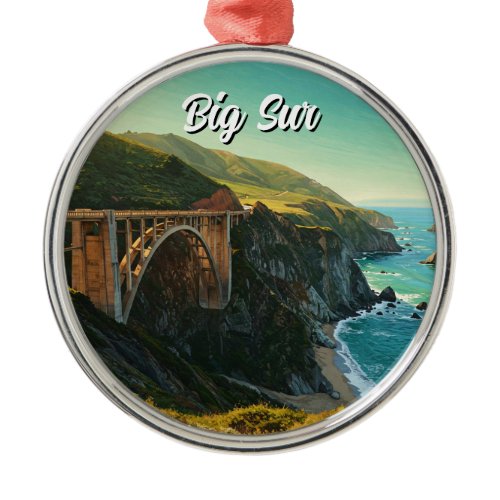 Big Sur California Bixby Bridge Travel Metal Ornament