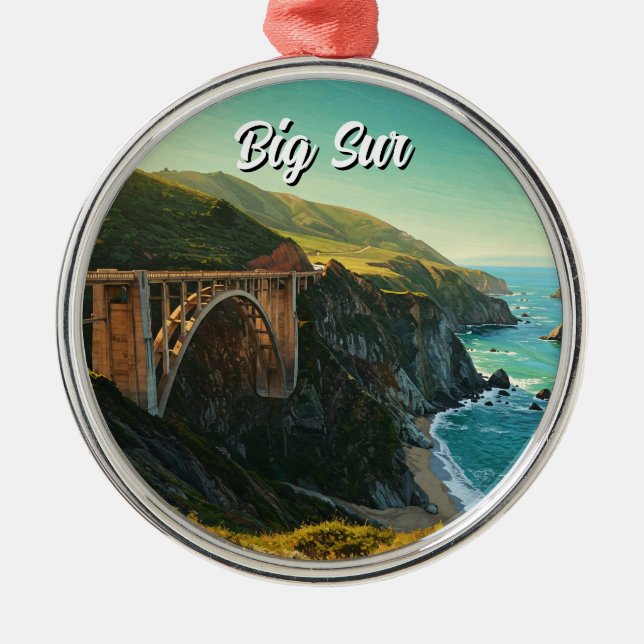 Big Sur California Bixby Bridge Travel Metal Ornament (Front)