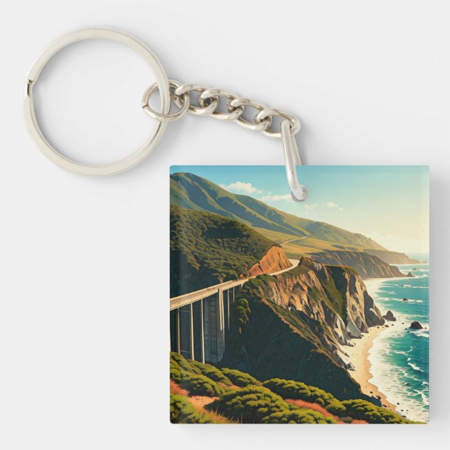 Big Sur California Central Coast Keychain (Front)