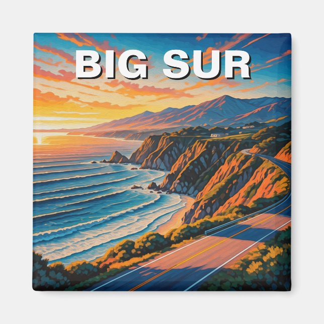 Big Sur California Central Coast Travel Sunset Magnet (Front)