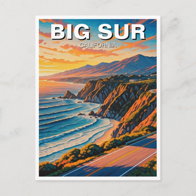 Big Sur California Central Coast Travel Sunset Postcard (Front)