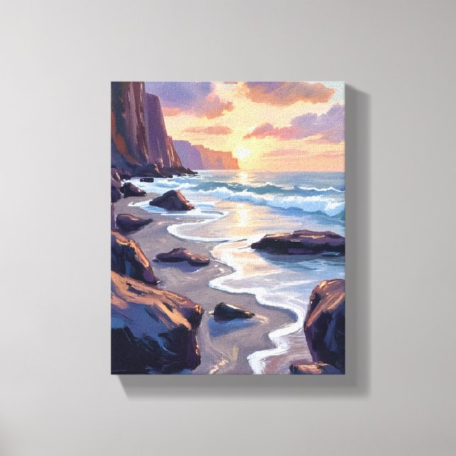 Big Sur, California Coastal Art Painting Canvas Print (Front)