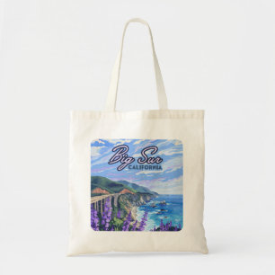 Big Sur California Coastline Retro West Coast Tote Bag