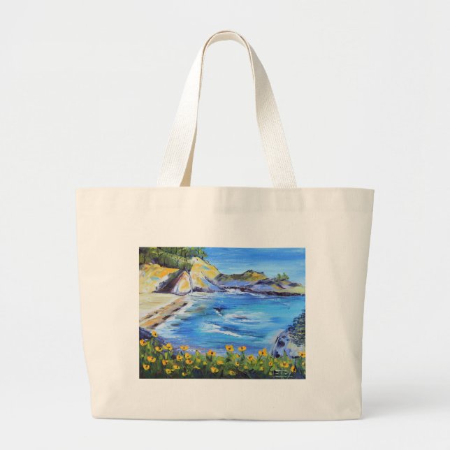 Big Sur California Large Tote Bag (Front)