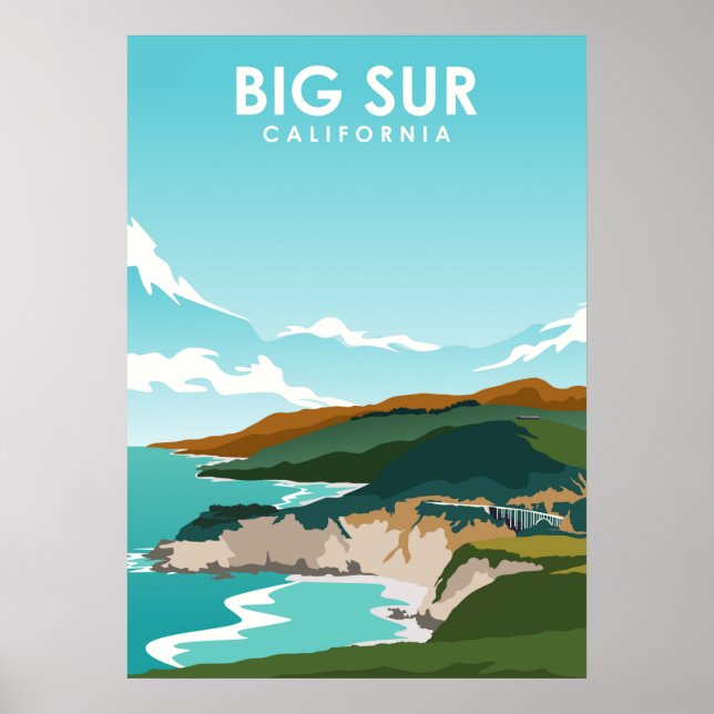 Big Sur California Nature Travel Poster (Front)